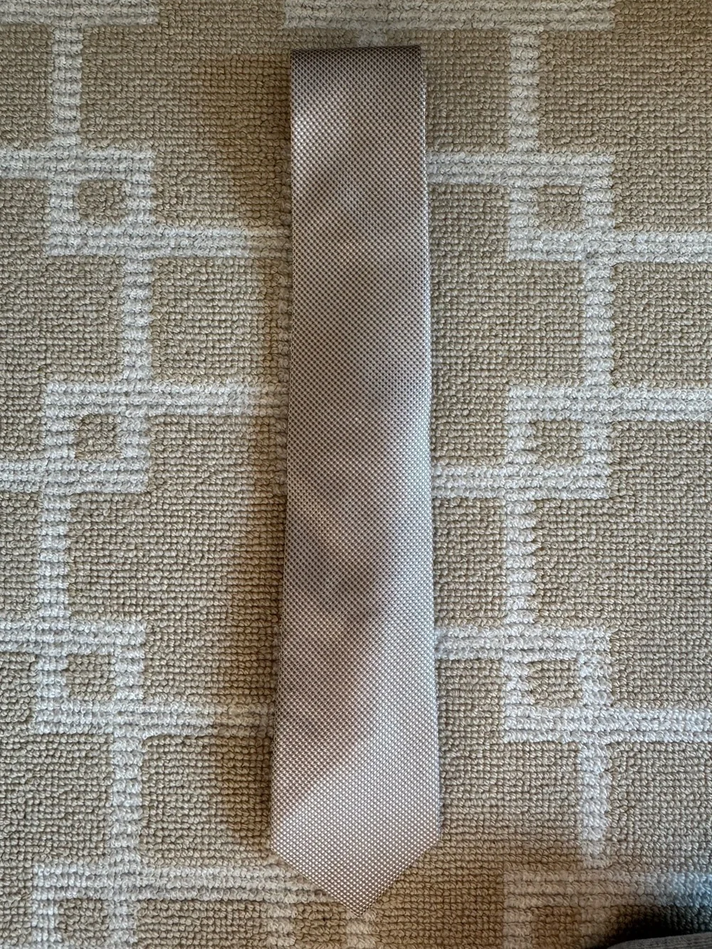 Michael Kors 100% Silk Tie Textured Champagne Beige Classic Necktie Wedding